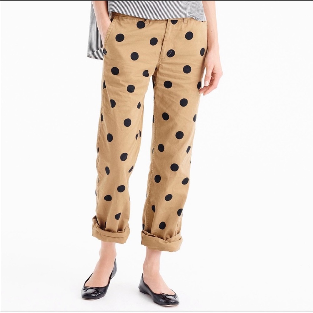 J Crew Polka Dot Boyfriend Chino